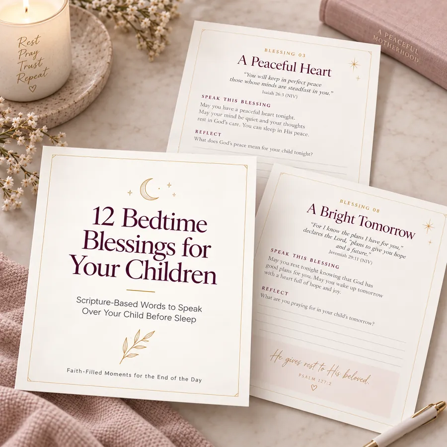 12 Bedtime Blessings for Your Children Scripture-based digital resource